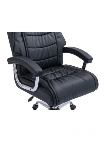 High Back Executive Office Chair Ergonomic Design Soft Padded Seat PU Leather Black 84x63x64cm