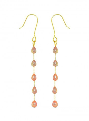18 Karat Gold Pearls Opera Drop Earrings