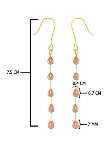 18 Karat Gold Pearls Opera Drop Earrings