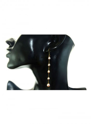 18 Karat Gold Pearls Opera Drop Earrings