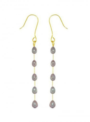 18 Karat Gold Pearls Opera Drop Earrings