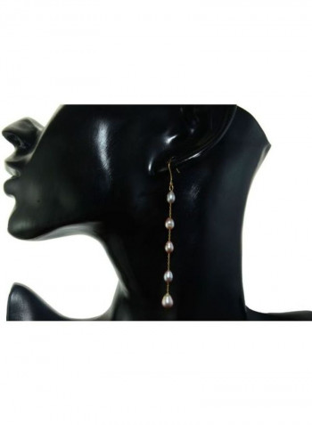 18 Karat Gold Pearls Opera Drop Earrings
