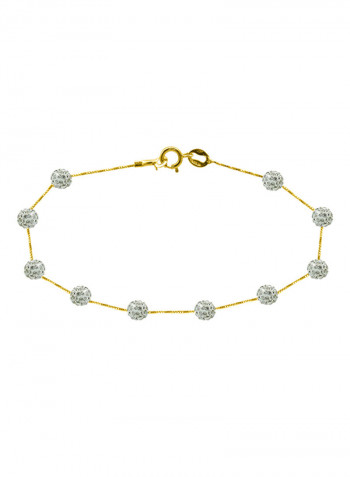 18 Karat Solid Gold 4 mm Crystal Ball Bracelet
