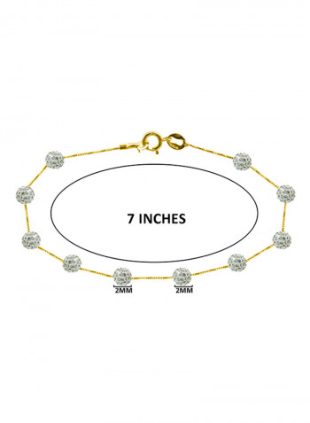 18 Karat Solid Gold 4 mm Crystal Ball Bracelet