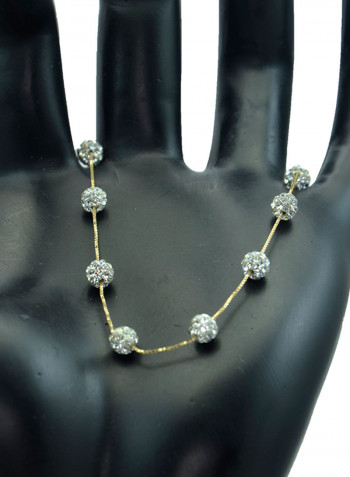18 Karat Solid Gold 4 mm Crystal Ball Bracelet