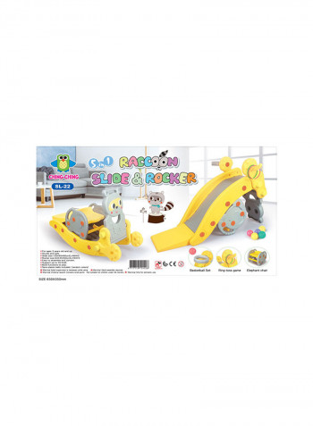 5 in 1 Raccoon Slide & Rocker 105x65x60cm