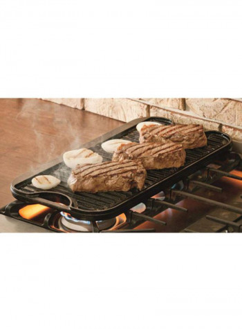 Reversible Griddle Pan Black 20x10.5x0.8inch