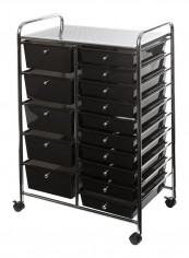 10-Drawer Organizer Cart Black