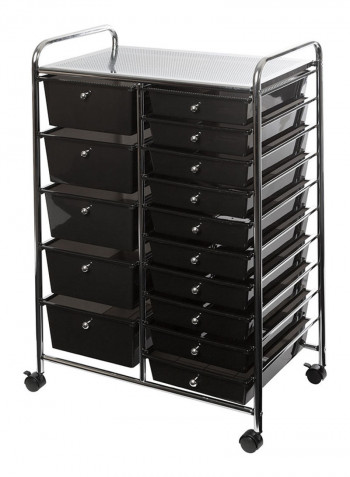 10-Drawer Organizer Cart Black