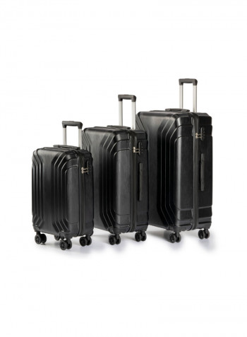 3-Piece Spinner Wheel Luggage Set Black