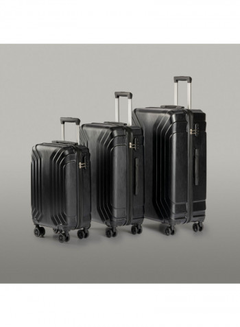 3-Piece Spinner Wheel Luggage Set Black