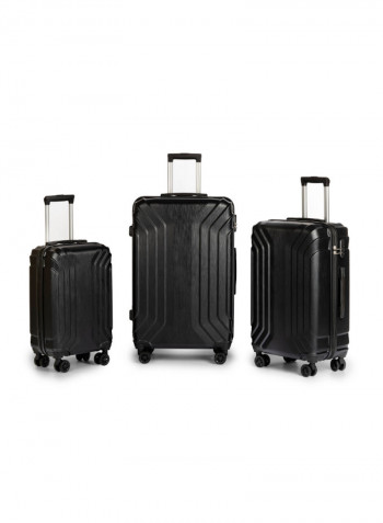 3-Piece Spinner Wheel Luggage Set Black