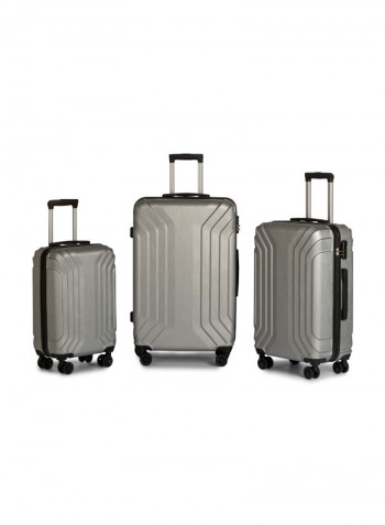 3-Piece Spinner Wheel Luggage Set Grey