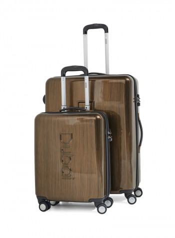 2-Piece Trolley Luggage Set Brown