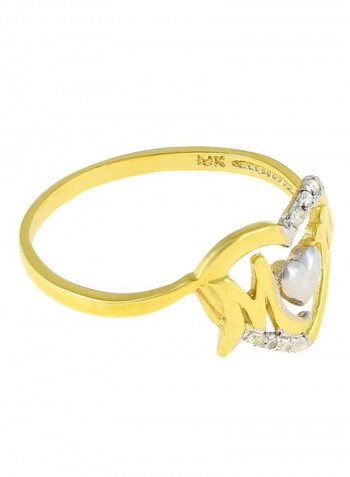 10 Karat Gold Diamonds Mom Ring