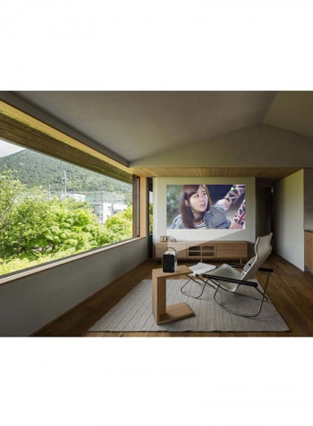 Portable LED Projector 1080P 3300 Lumens 5W Speaker with 100-Inch Projector Screen PROJ-WO-18-W_SCR-03 White