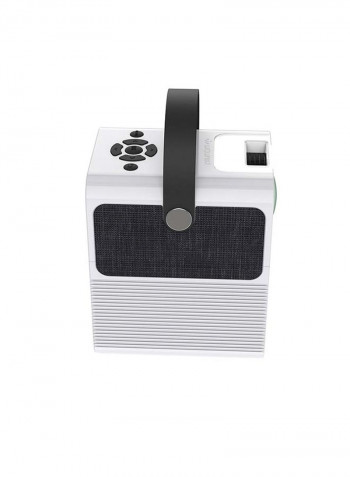 Portable LED Projector 1080P 3300 Lumens 5W Speaker with 100-Inch Projector Screen PROJ-WO-18-W_SCR-03 White