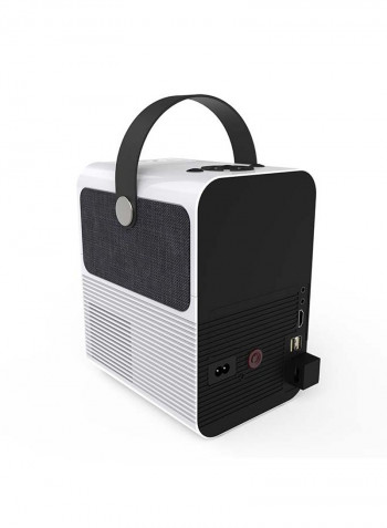 Portable LED Projector 1080P 3300 Lumens 5W Speaker with 100-Inch Projector Screen PROJ-WO-18-W_SCR-03 White