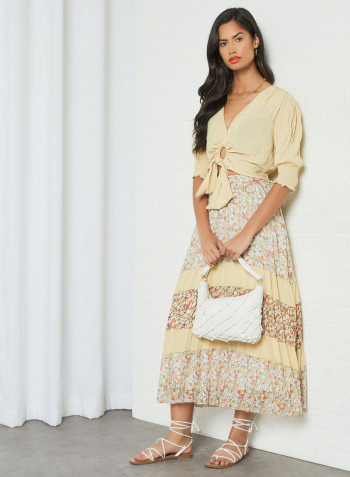 Floral Pleated Skirt Multicolour