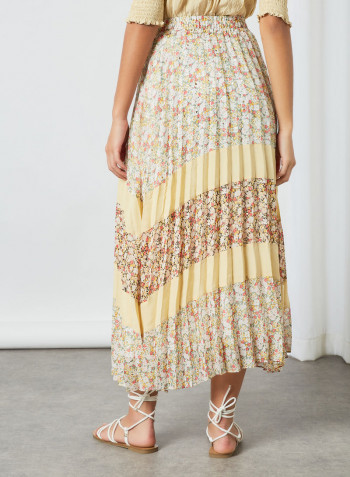 Floral Pleated Skirt Multicolour