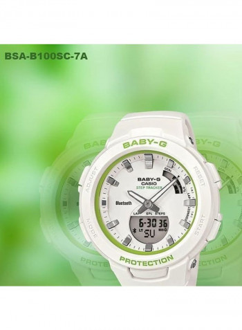 ساعة يد بيبي-جي بعقارب/رقمية مقاومة للماء طراز BSA-B100SC-7A للبنات