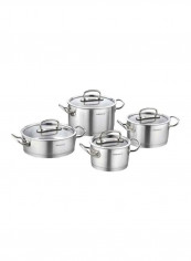 8-Piece Proline Cookware Set Silver 3x Casserole (2, 4, 6.3), 1x Low Casserole - 3.4L