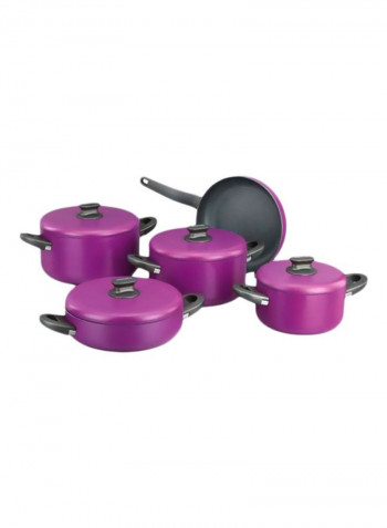 9-Piece Lina Plus Cookware Set Purple/Black