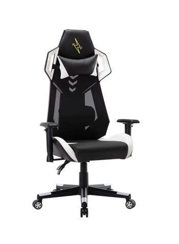 Gaming Chair With Lumbar Support And Neck Pillow Black/White 90x65x34cm