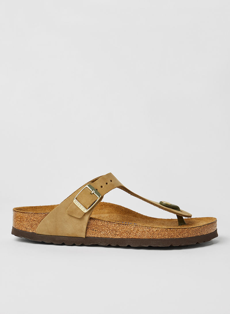 Gizeh Leather Sandals Beige