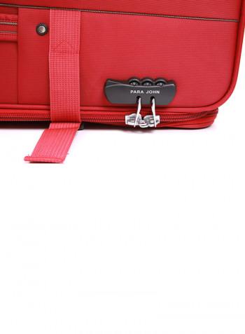Softside 3 Piece Luggage Trolley Set Red
