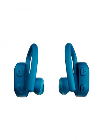Push Ultra True Wireless Earbuds With Charging Case And Determined Mood Boost Print Art Determined Blue