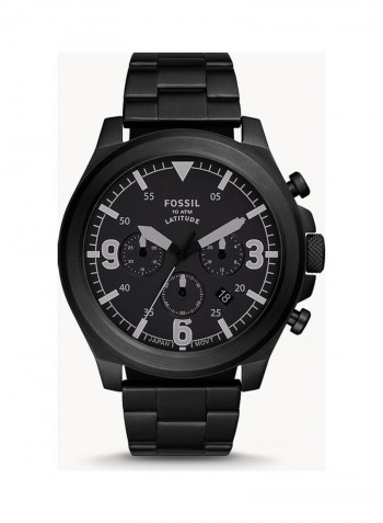 Men's Chronograph Black Stainless Steel Watch