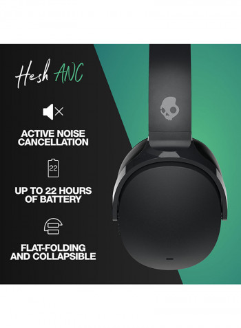 Hesh ANC Noise Cancelling Over-Ear Bluetooth Wireless Headphones True Black