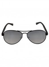 Men's Aviator Sunglasses With Black Lenses - Lens Size: 60 mm