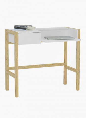 Adler Study Desk White/Beige 98x88x58centimeter