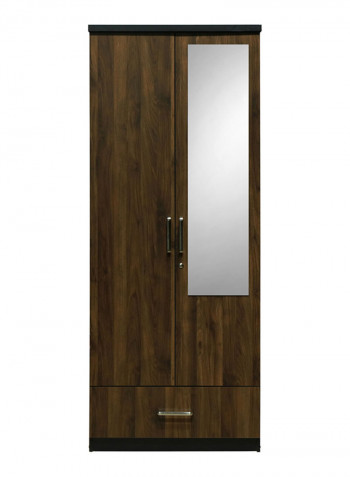Brisbane 2-Doors Wardrobe With Mirror Brown