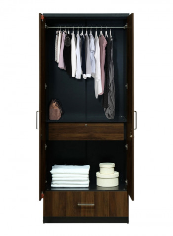 Brisbane 2-Doors Wardrobe With Mirror Brown