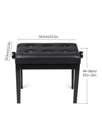 Cushion Padded Wooden Piano Bench Stool