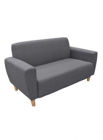 2-Seater European Style Fabric Sofa Dark Grey
