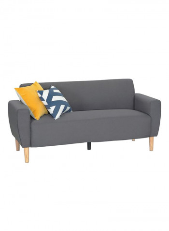 2-Seater European Style Fabric Sofa Dark Grey