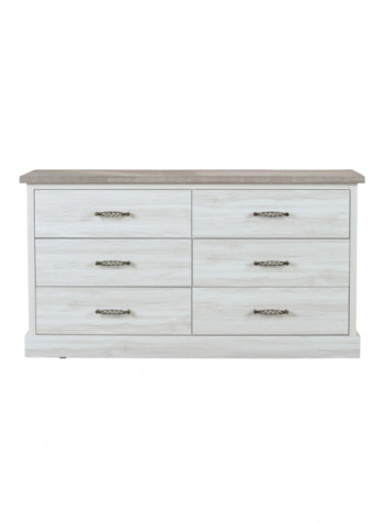 Angelic 6-Drawers Master Dresser Grey 140 x 75 x 51centimeter