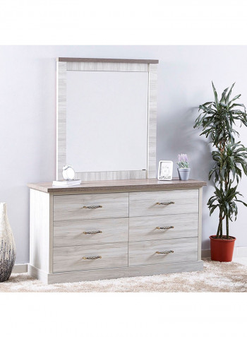 Angelic 6-Drawers Master Dresser Grey 140 x 75 x 51centimeter