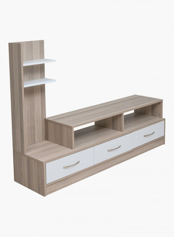 3-Drawer Wall Unit For Tvs Up To 55 Inches Multicolour 150centimeter