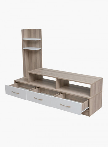 3-Drawer Wall Unit For Tvs Up To 55 Inches Multicolour 150centimeter