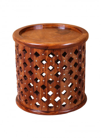 Jodhpur Round End Table Brown 40x40x40cm
