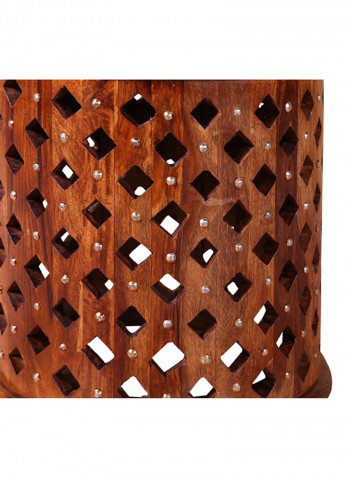Jodhpur Round End Table Brown 40x40x40cm