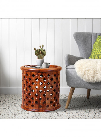 Jodhpur Round End Table Brown 40x40x40cm