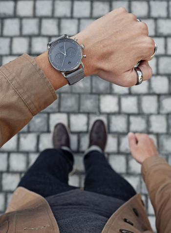 Men's Blacktop Leather Strap Watch