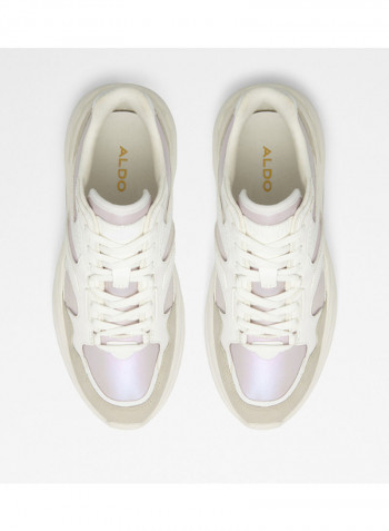 Koisa Lace-Up Low Top Sneakers White/Beige