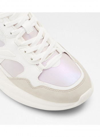 Koisa Lace-Up Low Top Sneakers White/Beige